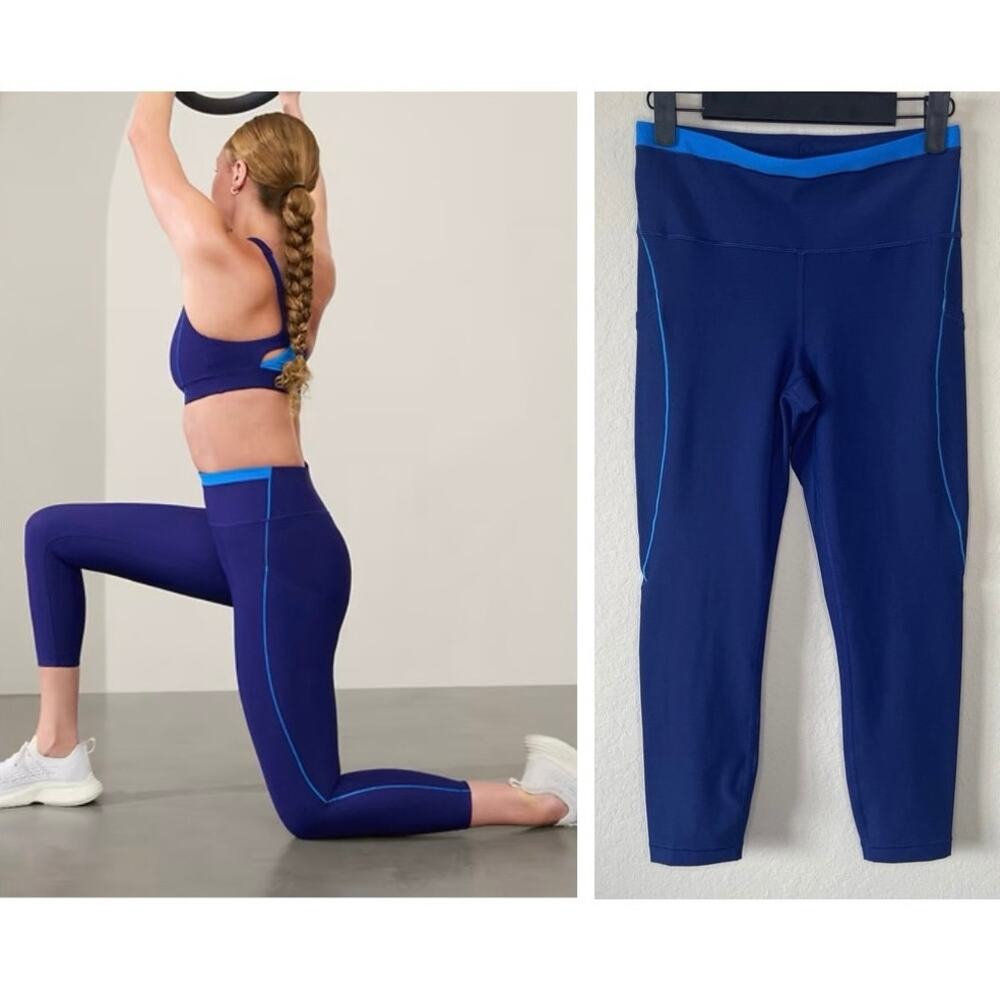 Athleta Interval Stash Tipped 7/8 Tight Marine Ultramarine Blue - Size S